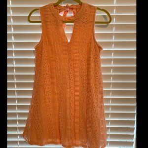 Red Camel, coral lace dress. Size xs.
